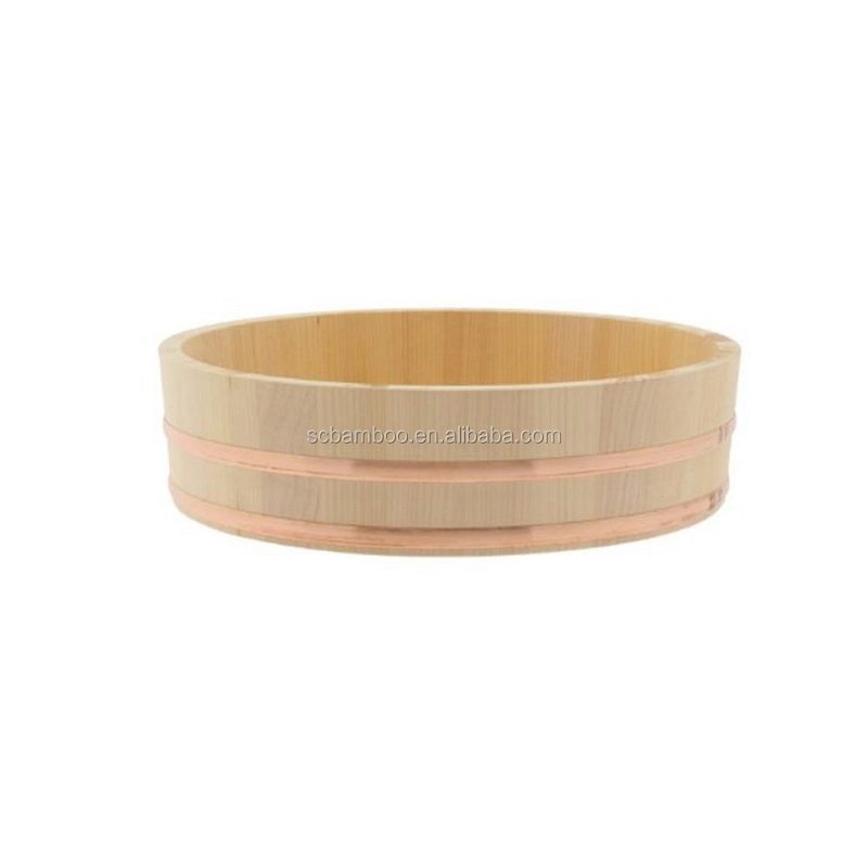 Eco-Friendly Customized Wooden Sushi Oke, Hangiri Tub
