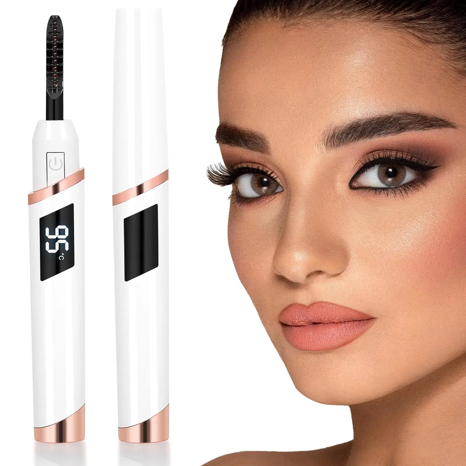 USB-C Rechargeable Fast Heating Adjustable Temp Electric Heated Eyelash Curler