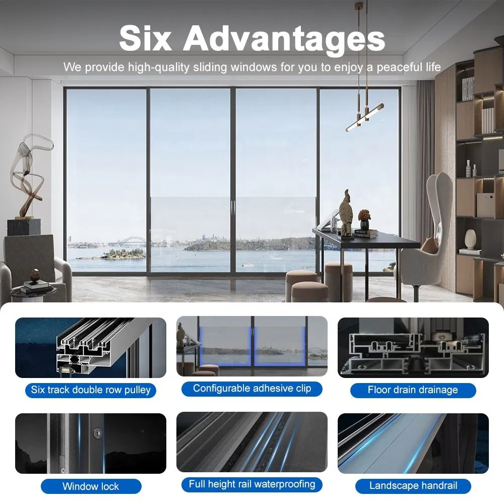 Hotels Living Rooms Apartments Villas Aluminum Alloy Slinding Window