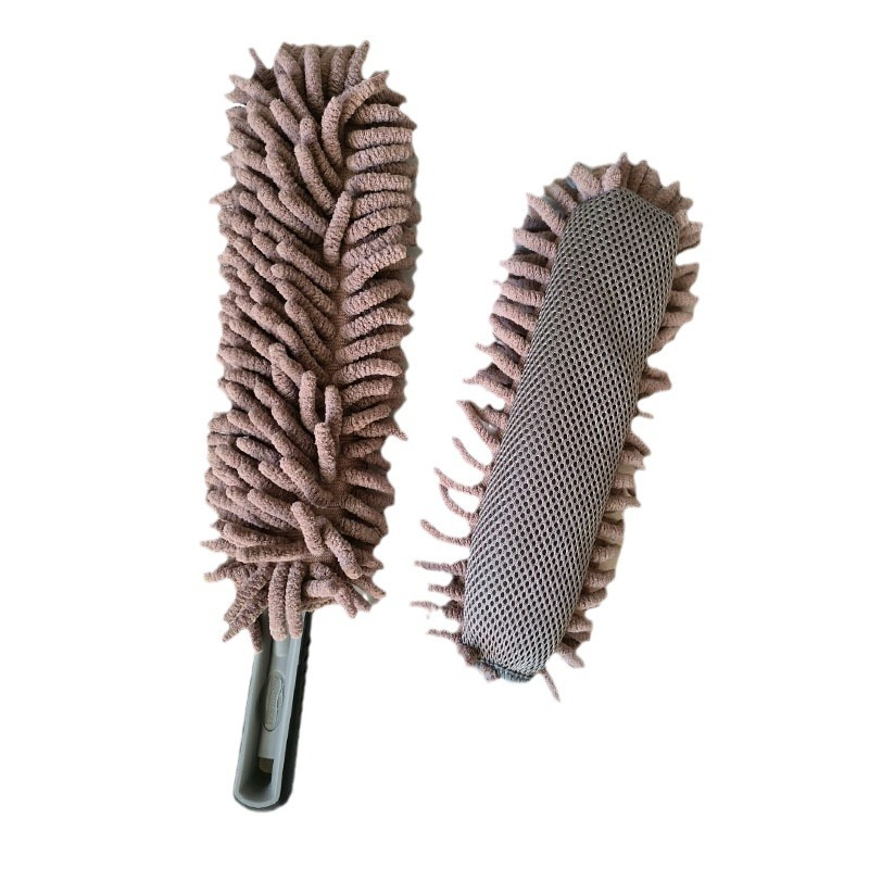 Retractable Chenille Car Washing Cleaning Dust Cleaner Microfiber Gap Duster with Sponge