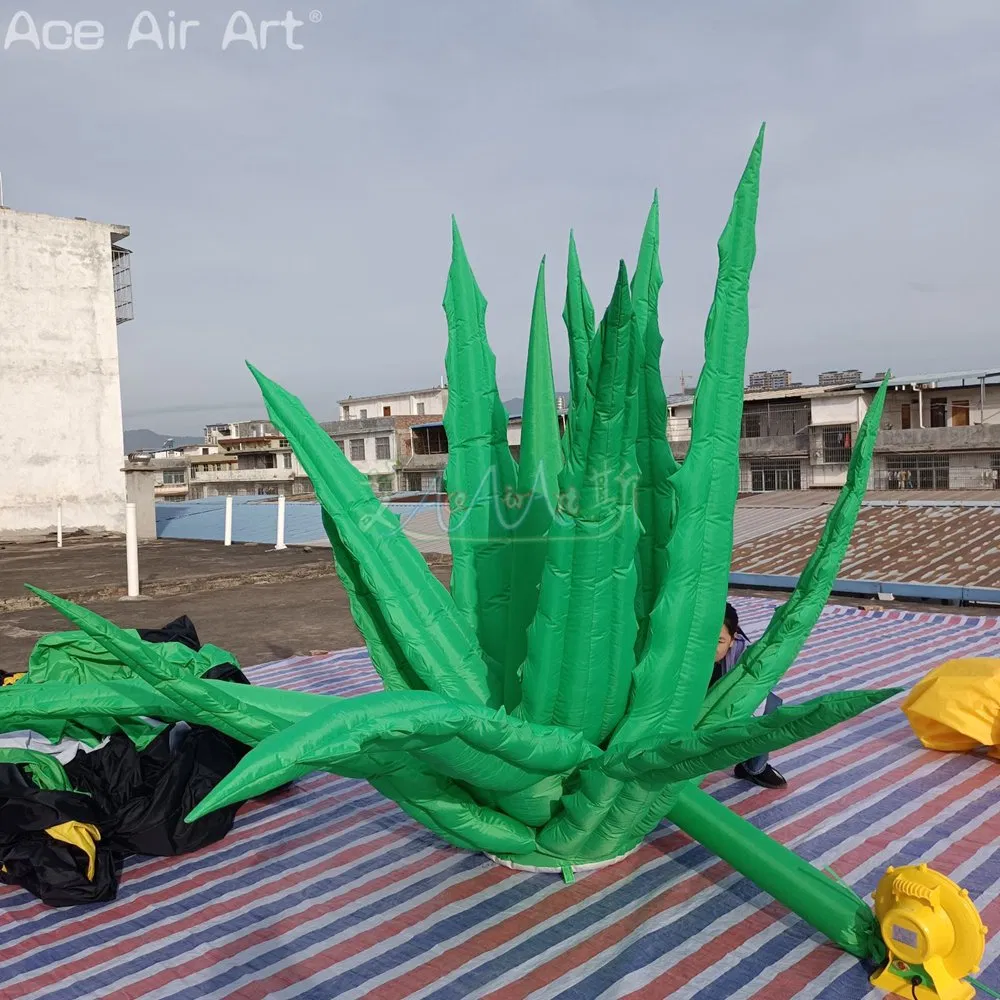 Customized Giant Plant Model Green Inflatable Aloe Vera for Exhibition