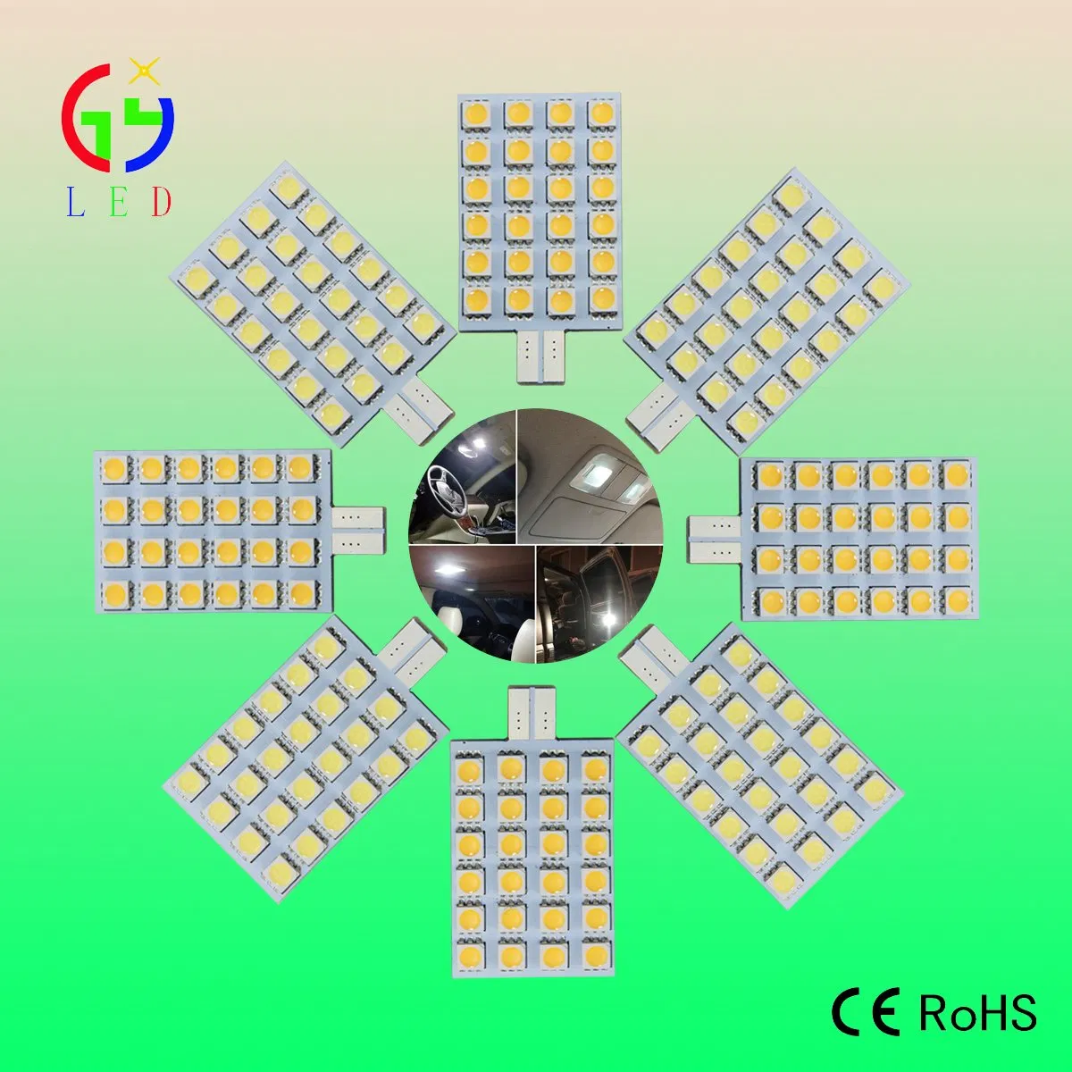 Светодиодные лампы T10 W5W 15SMD 5050 для авто