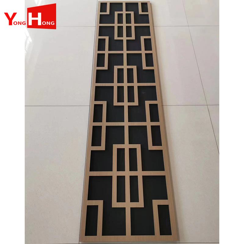 Interior Decorated Building Material 3D Acoustic Pet Felt Wooden Wall Panel