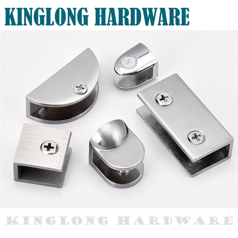 Door Accessorie Wall Mounted Glass Shelf Supports Zinc Alloy Glass Shelf Clamp