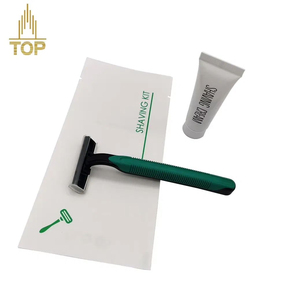 Hot Selling OEM Hotel Disposable Twin Blade Razor with Plastic Rubber Hand