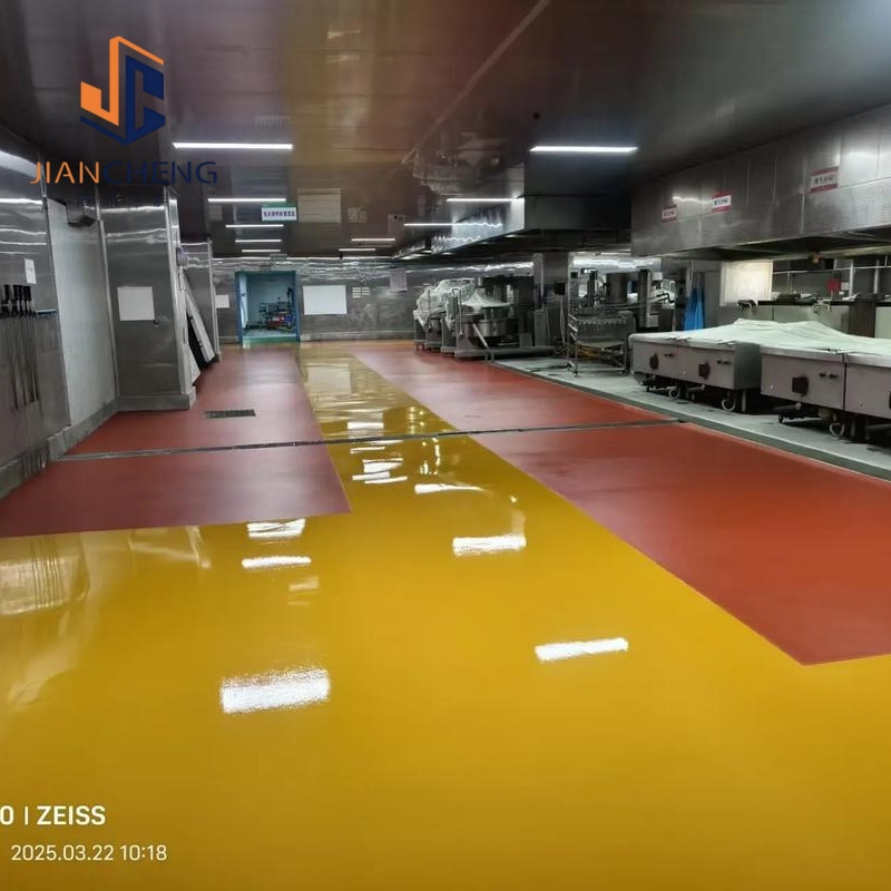 Red Water Based PU Polyurethane Cement Floor for Food Plant