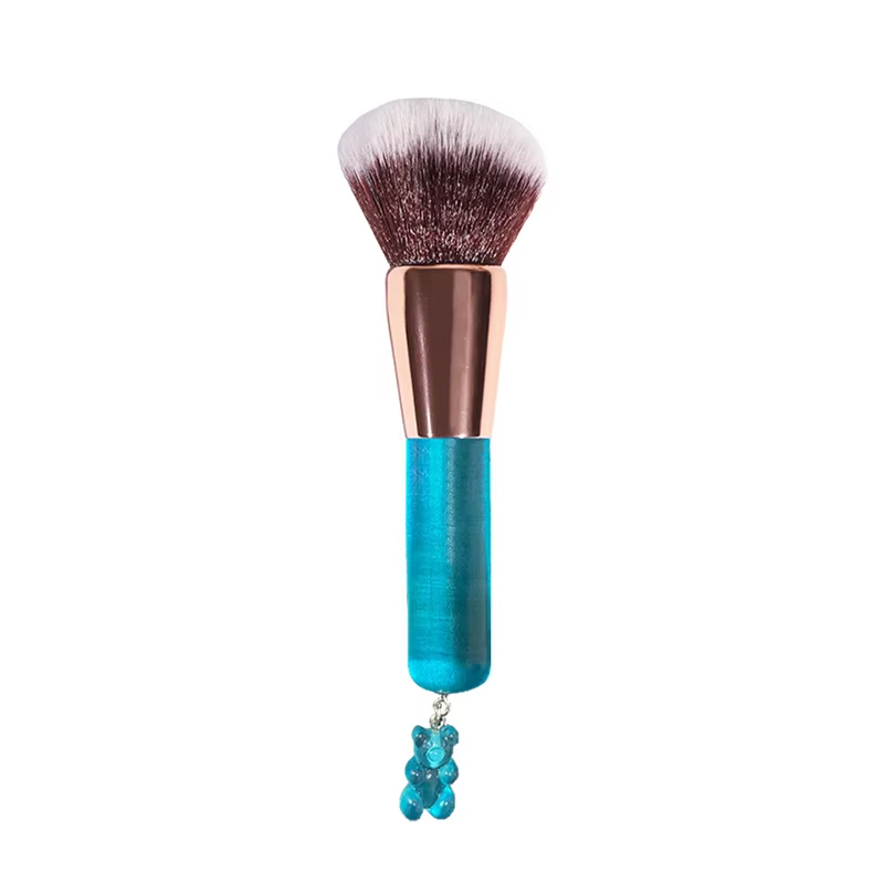 Blue Bear Pendant Single Makeup Brush Facial Powder Blusher Foundation Make-up Brush
