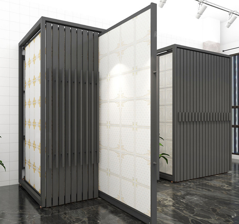Customized Panel Size Ceramic Tile Display Stand Rack System Adjusted Tile Display Stand for Showroom