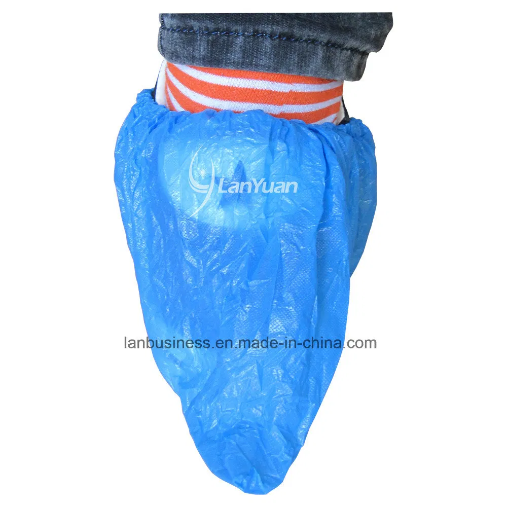 Blue Anti-Skid and Waterproof Hand-Made CPE Shoe Cover