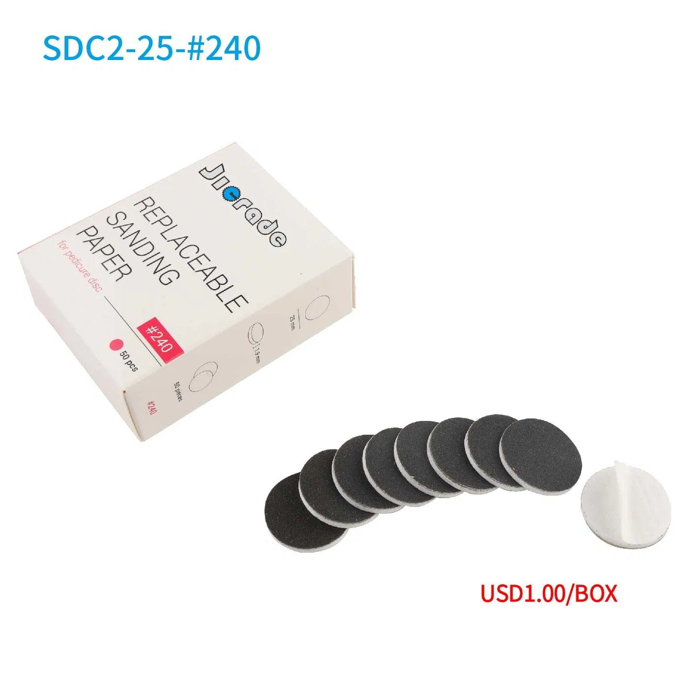 Sdc2-25 Pedicure Replaceable Adhesive Sanding Paper Disc Foam Buffer