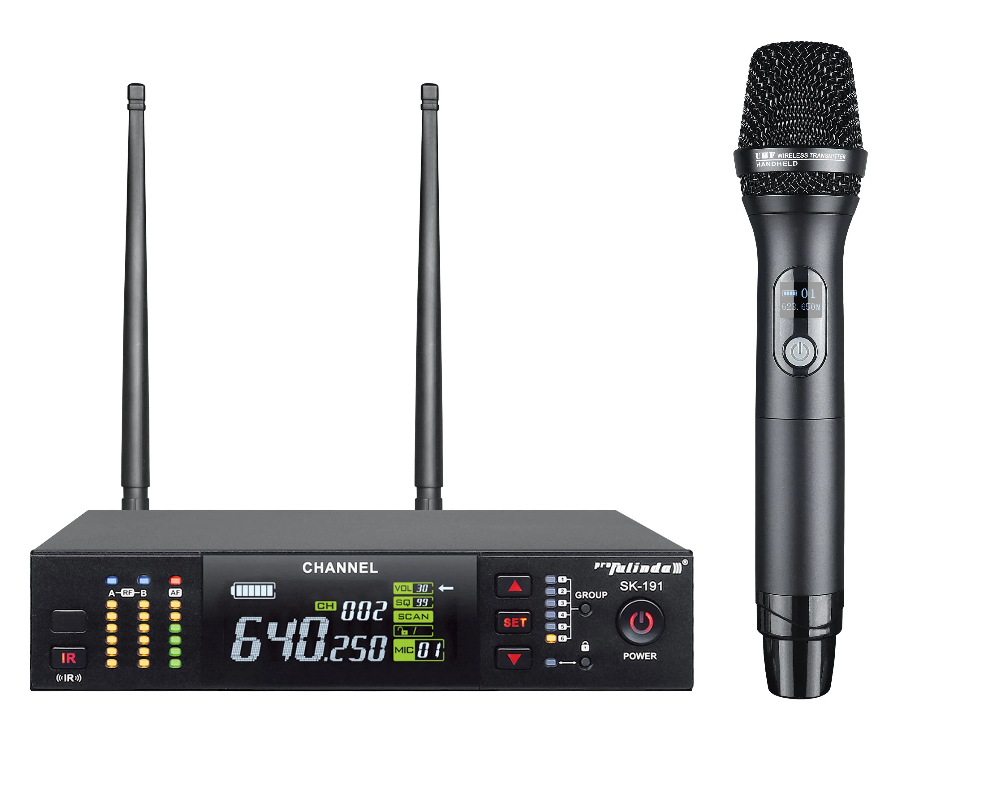 Fulinda Professional Audio System Single Channel True Diversity UHF Wireless Microphone for Solo Singing