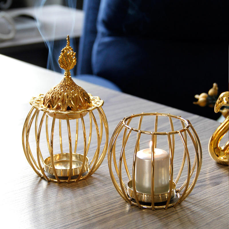 Wholesale High Quality Middle Eastern Arabic Incense Burner Gold Metal Incense Burner