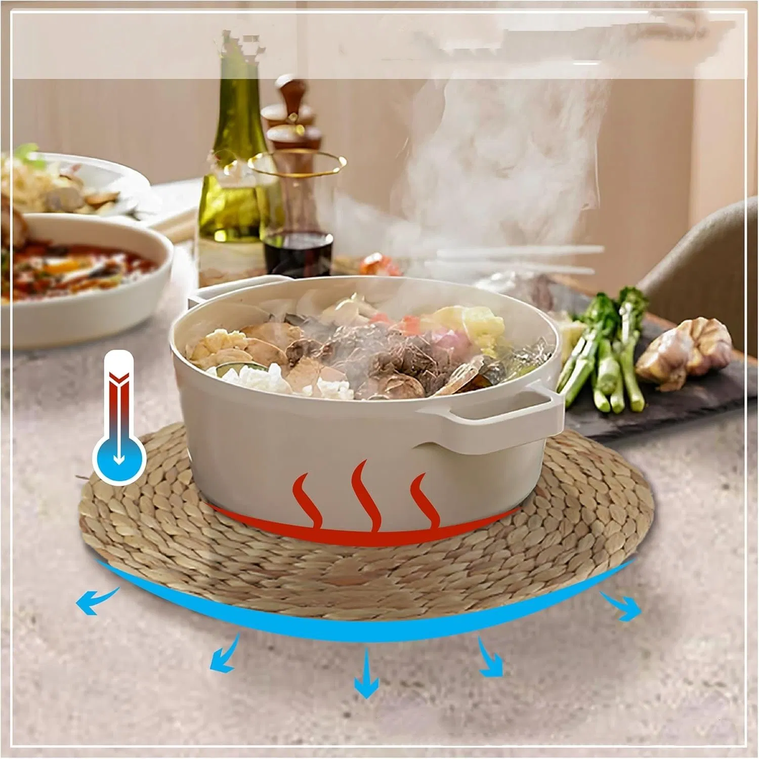 12 Inch Natural Circular Woven Placemat