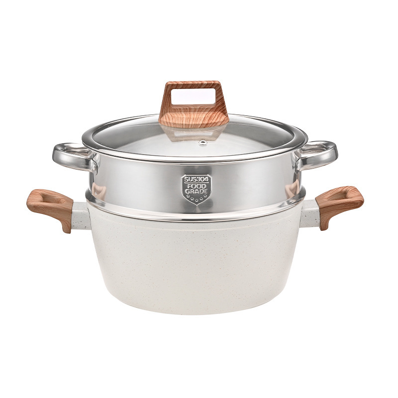 2026 Die-Cast Cookware Set with The Wooden Soft Touch Handle