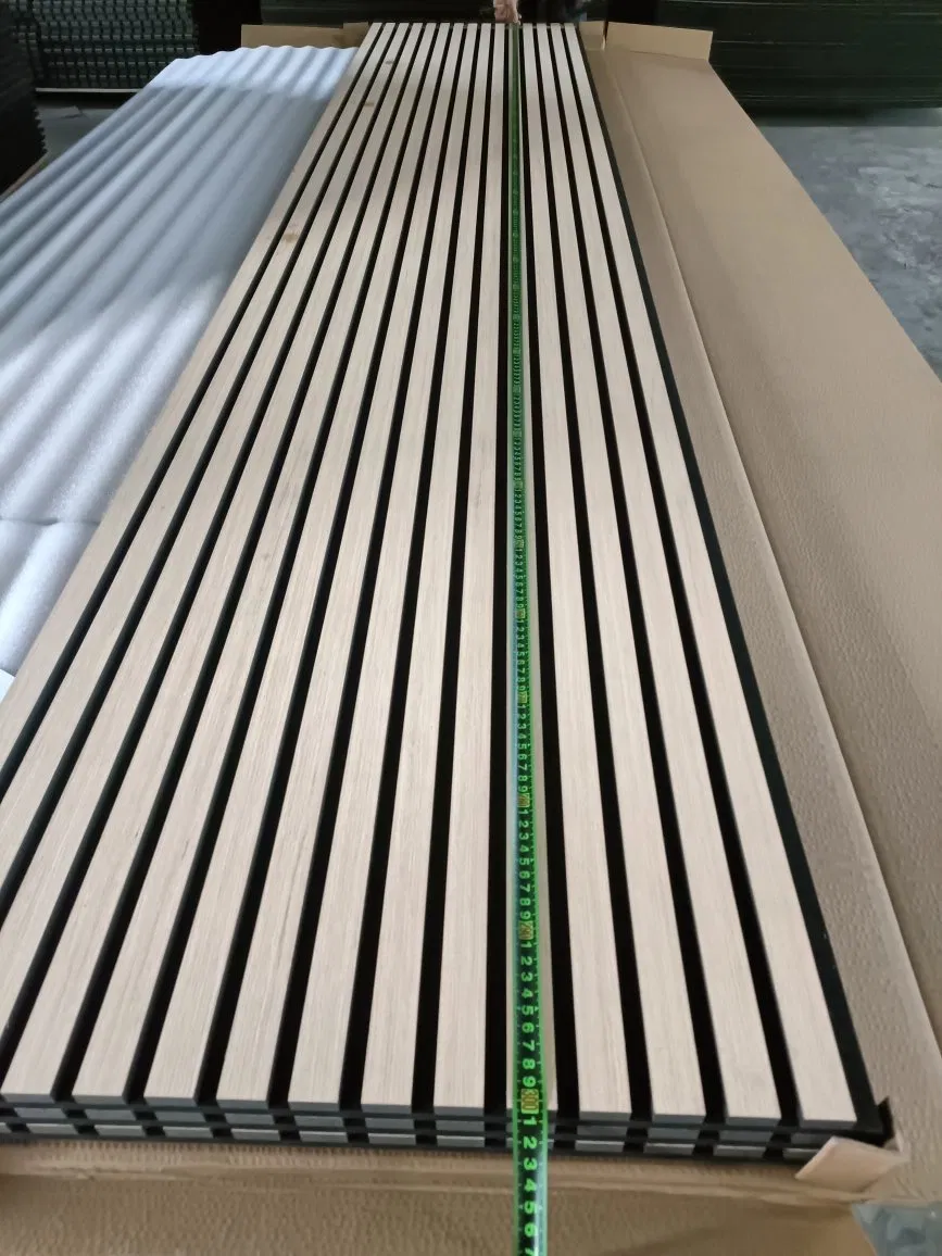 High Quality Soundproof Wall Panels MDF Wood Slatted Wall Acoustic Felt Panels for Interior Decoration Wall