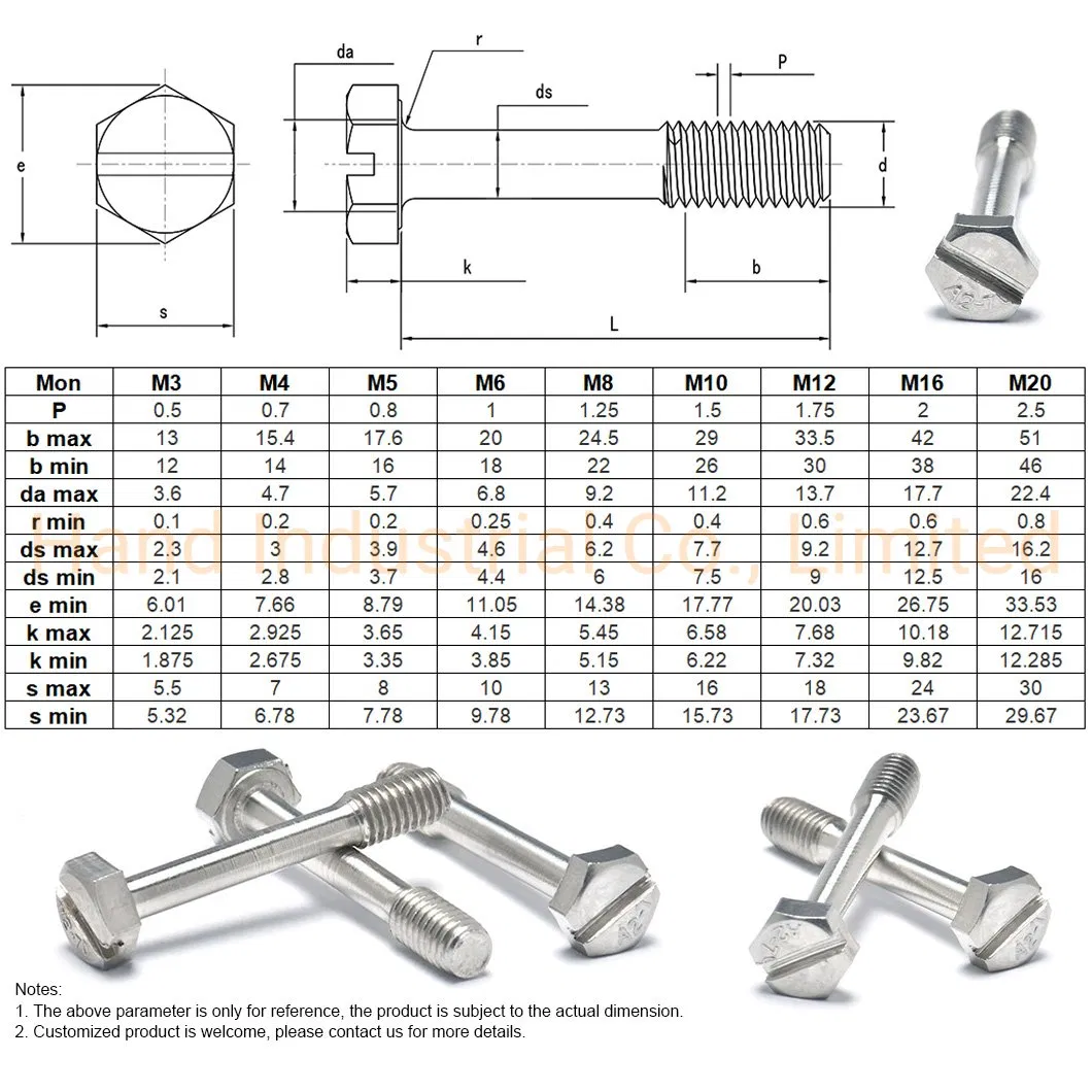 Винт стопорный M5*30 шестигранный со шлицем SS304