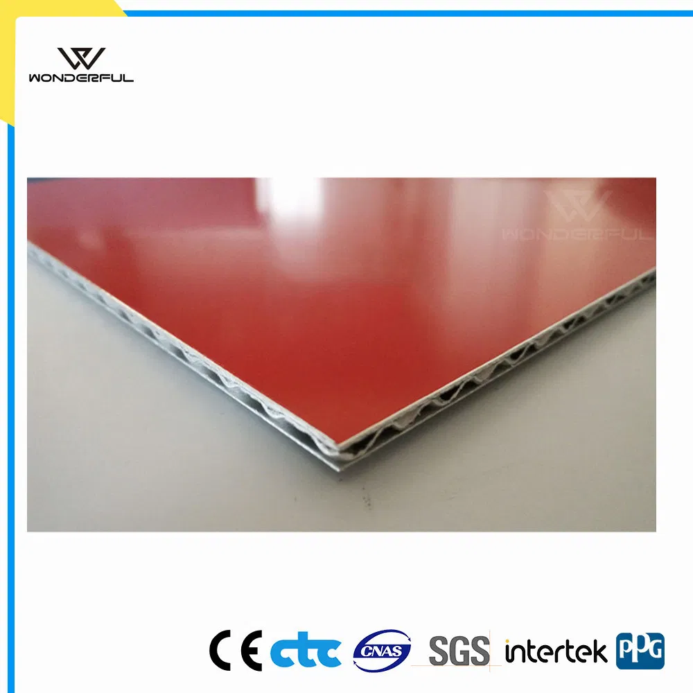 Mirror Finish Fireproof Facade Aluminum Aluminium Core Panel 3D Exterior Wall
