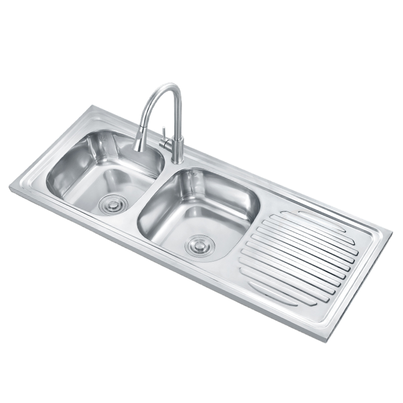 Modern Design and Polishing of Commercial Double Bowl Stainless Steel Kitchen Sink