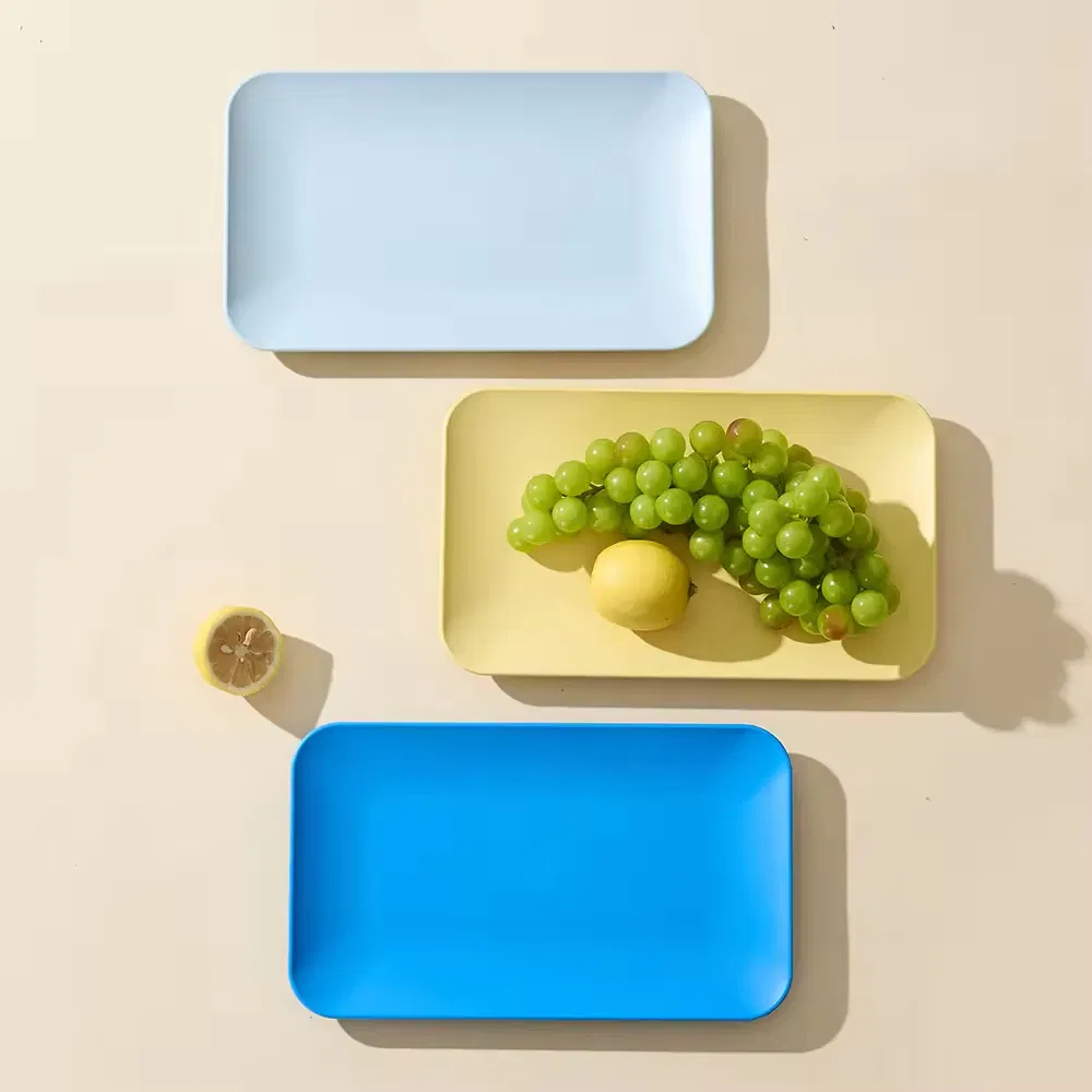 Custom Small Foodgrade Kitchen Microweable Plastic RPET Food Serving Tray