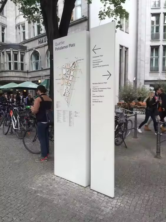 Stainless Steel Guide Sign Spirit Fortress Square Standing Sign Park Custom Stand Sign