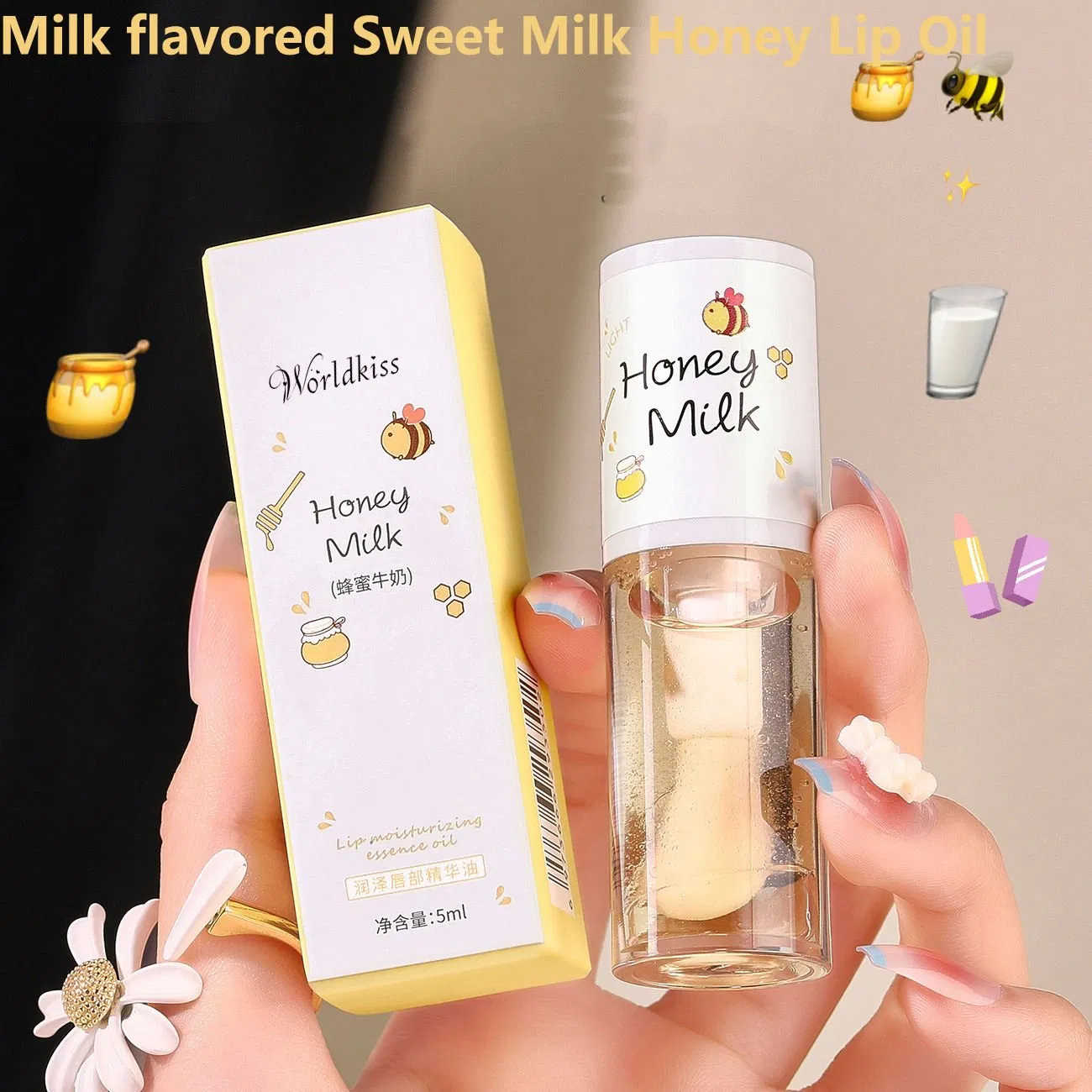 Wholesale Vegan Natural Lip Care Serum Long Lasting Hydrating Honey Lip Oil