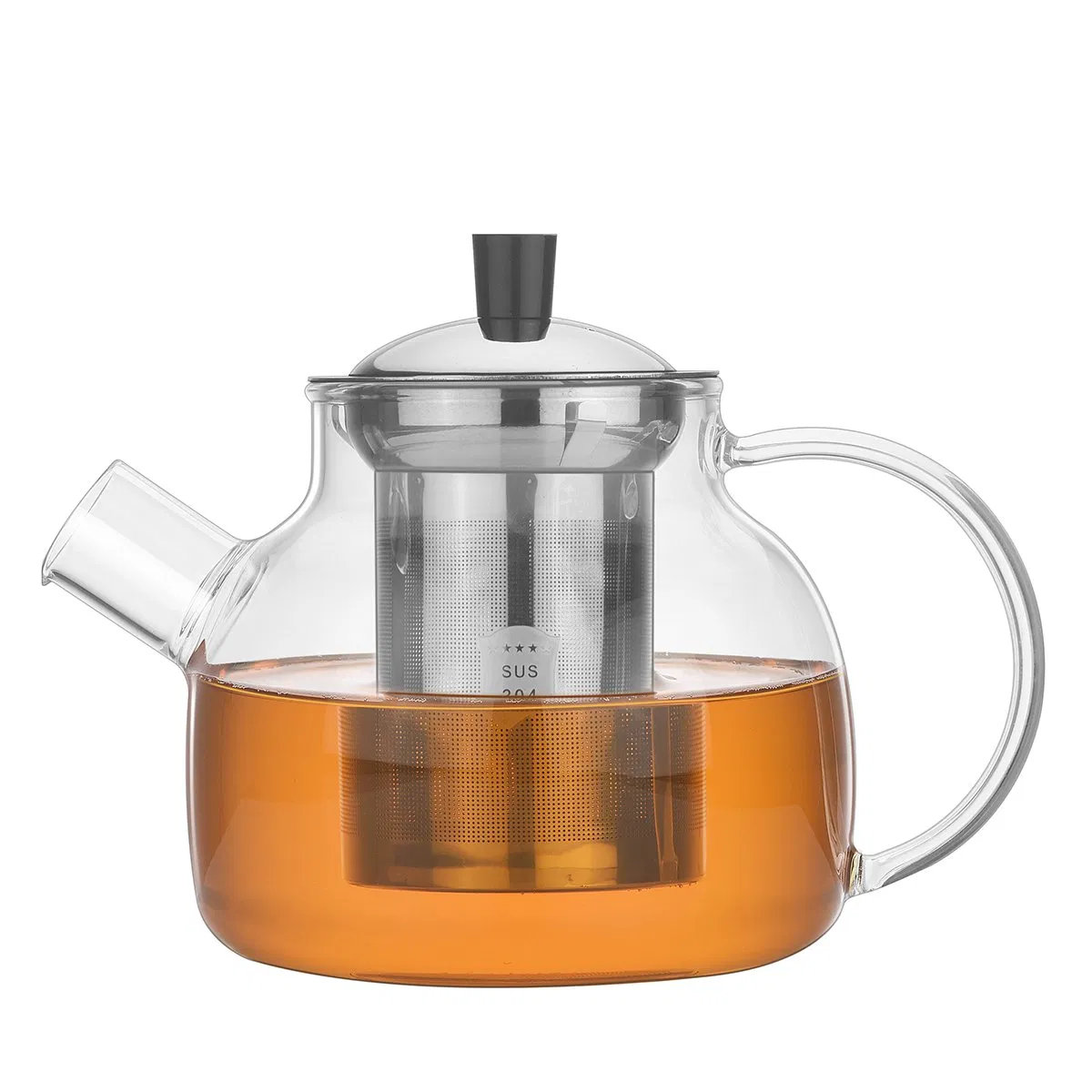 1000ml Heat Resistant Glass Tea Pot, Home Use Teapot Kettle for Hot Drinking with Stainless Steel Filter