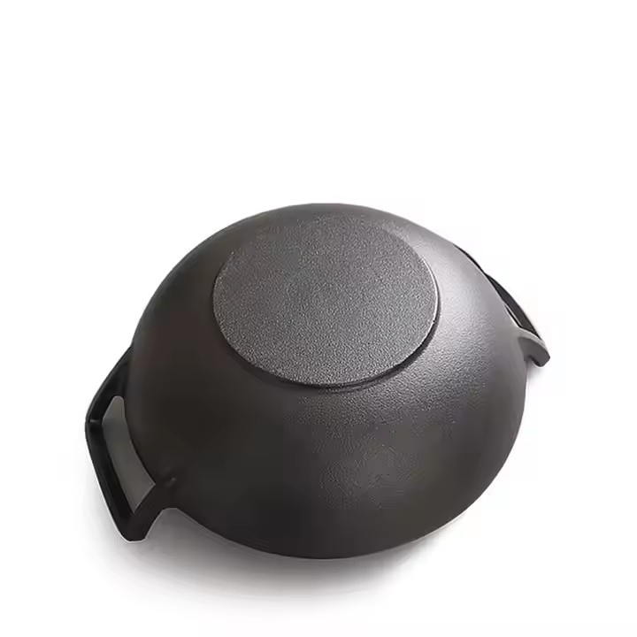 Traditional Cast Iron Wok Non-Stick Double Handle Chinese Cast Iron Wok