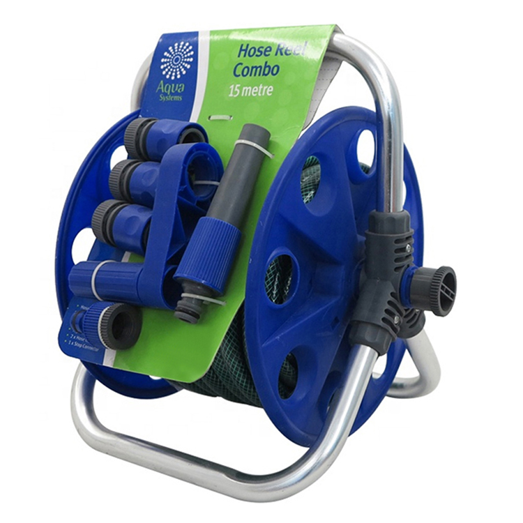 Garden PP-Plastic 15-Metre Hose Reel Cart for Garden Water Irrigation Car Washing