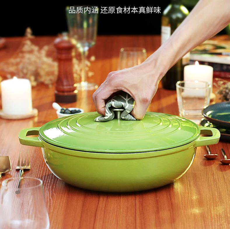 Home Casting Cookware Set Kitchen Utensils 30cm Casserole Iron Cast Pot