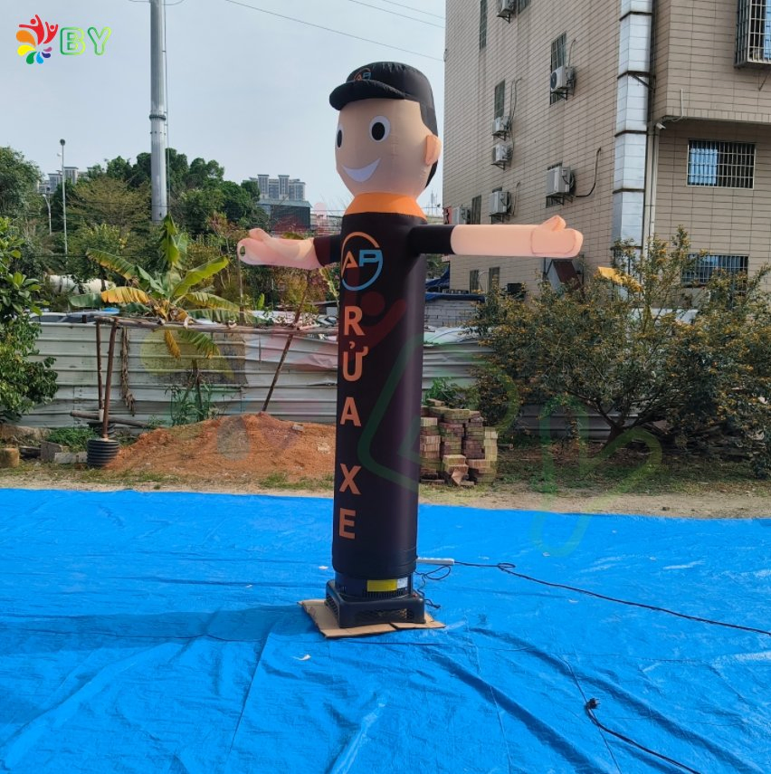 3m Wacky Inflatable Tube Man Air Dancers Outdoor Advertising Waving Hands Kung Fu Boy Sky Dancer Without Blower