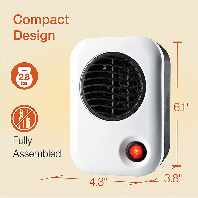 Mini Portable Ceramic Table Warm Air Home Electric with Button Office Desk 600W Personal PTC Fan Heater