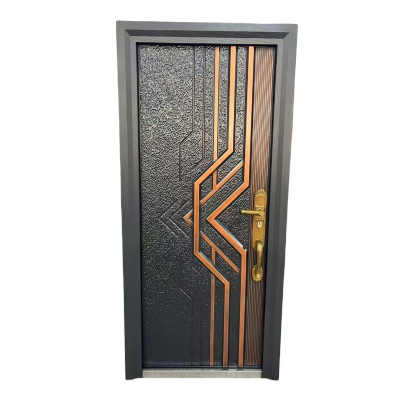 Wooden Sliding Aluminium Smart Lock Security Steel Door