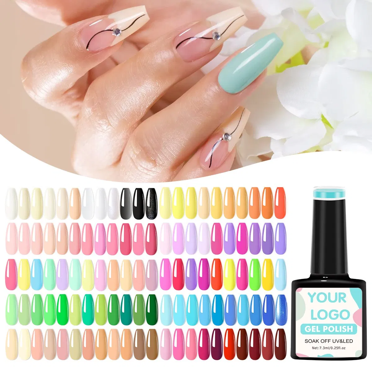 Premium 3D Heart Shape UV Gel Nail Polish DIY Supplies Long Lasting 8ml Polish with Free LED Lamp for Salon Professional Manicure Art