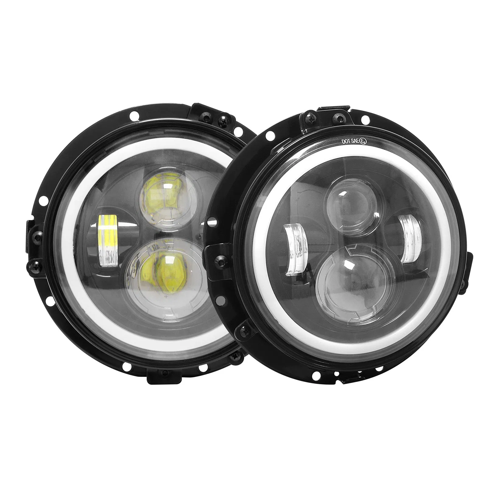 RGB LED Headlight Kit for Wrangler JK with Bluetooth App Control & Bracket