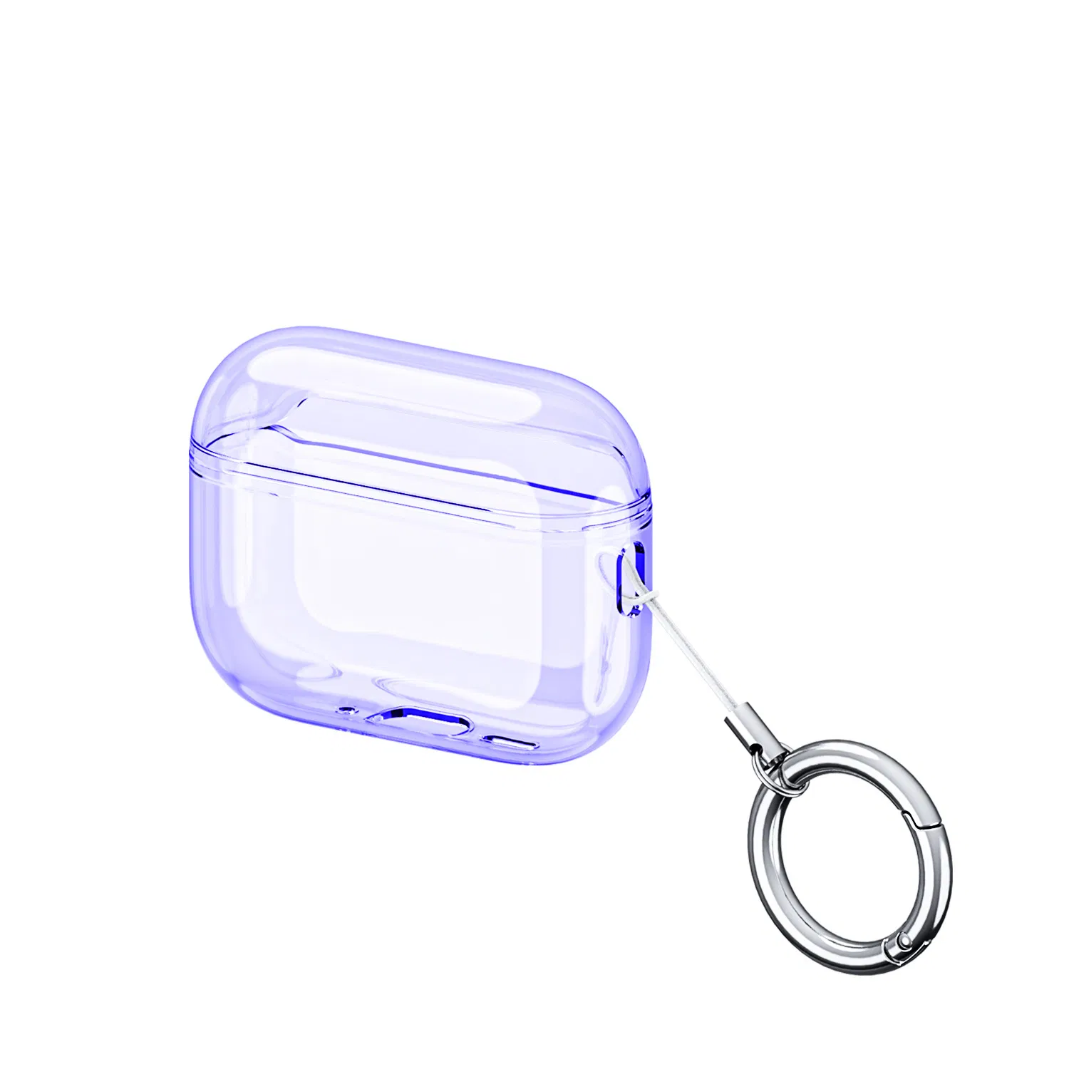 Чехол для AirPods Pro 3 2025, прозрачный, с карабином