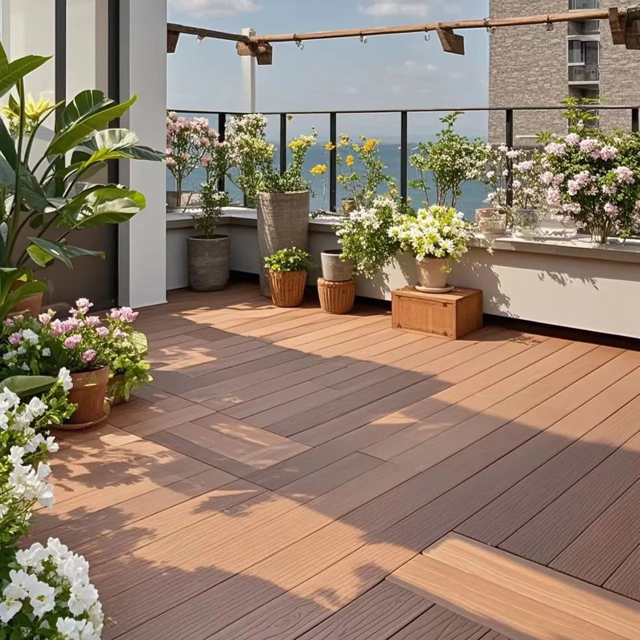 Patio Garden WPC Flooring - Click Lock System, Easy Installation Outdoor
