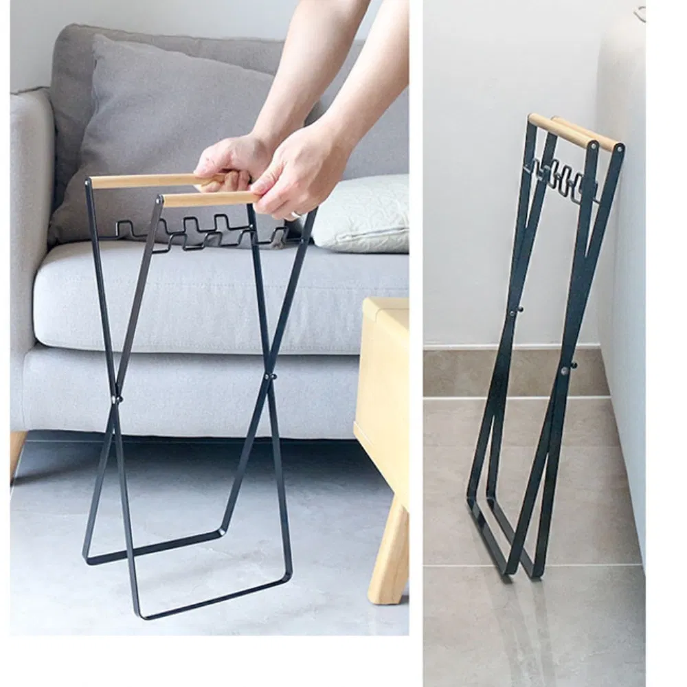 Kitchen Waste Bin Folded Metal Open Top Garbage Rack Household Foldable Garbage Rack Portable Outdoor Garbage Bag Storage Bracket Bl23210