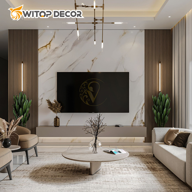 Custom Design 3D Printing UV Board Background PVC Marble Sheet for Interior Decoration