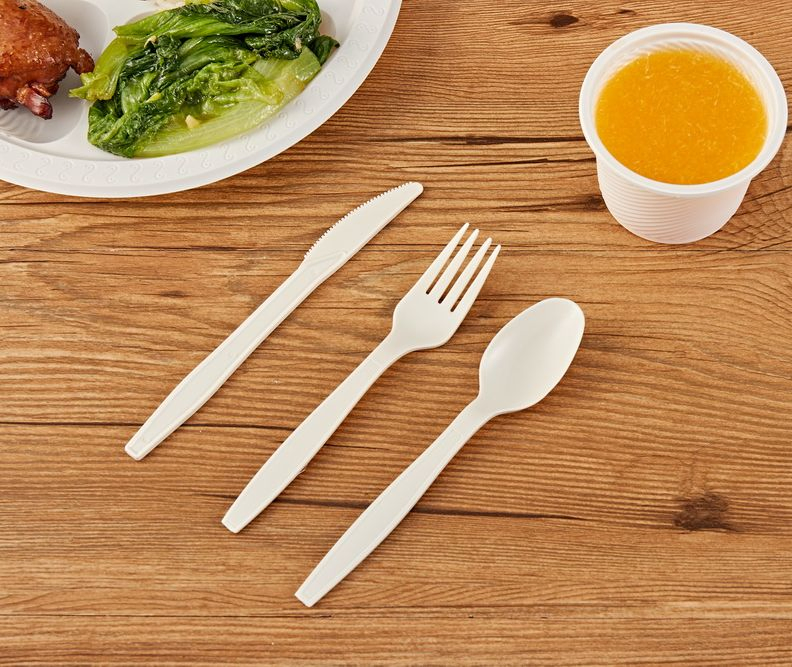 Biodegradable Disposable Knives Fork and Spoon Cutlery Kit for Fast Food Camping Party