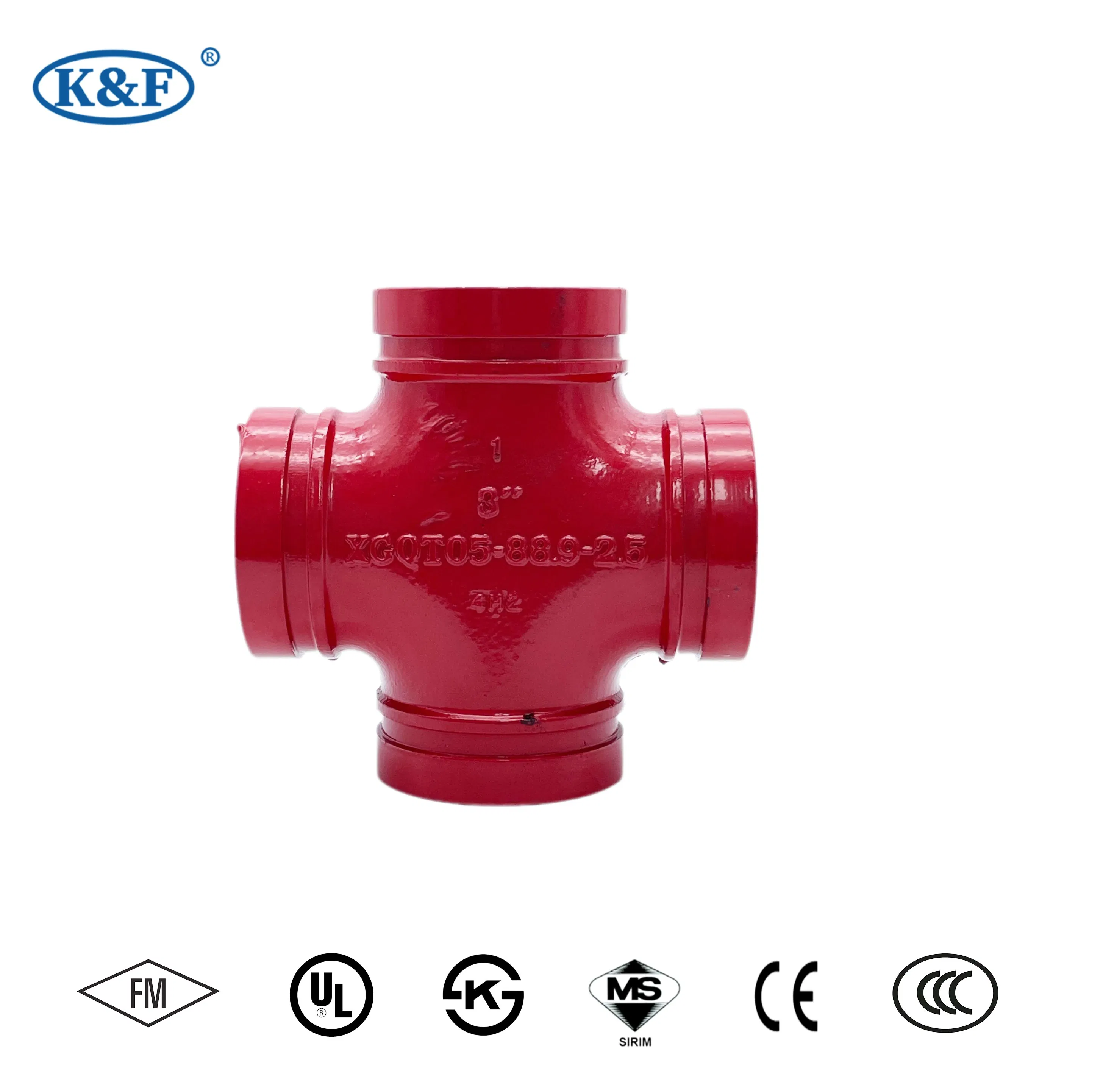 Kanaifu Grooved Ductile Iron Pipe Fitting Cross for Water Supply System