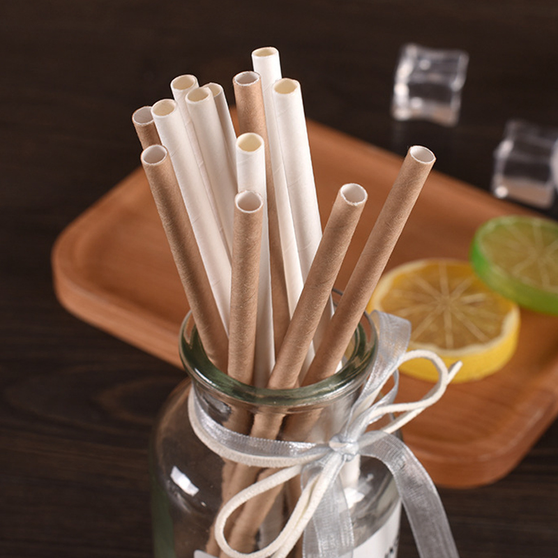 Festive Biodegradable Custom Printed White Drinking Paper Straws China