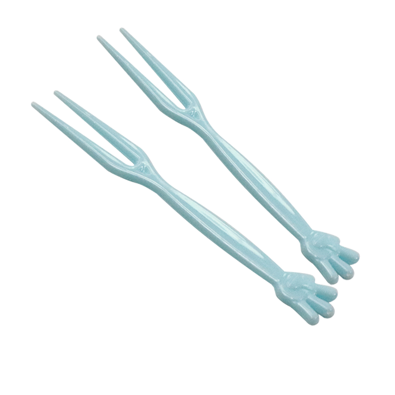 Disposable Colorful PS Plastic Fruit Sticker Food Fruit Fork