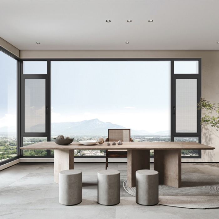 Manufacture Impact Double Glazed Windows and Doors Price Residential Aluminum Casement Window French Window with Fly Screen