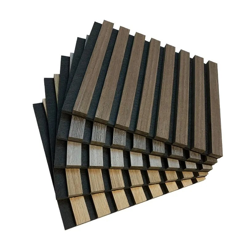 Modern Solid Wood Acoustic Panel Decorative Wall Ceiling Panels Hotel Household Use Soundproof Slatted Wooden Wall Panel Global Sell