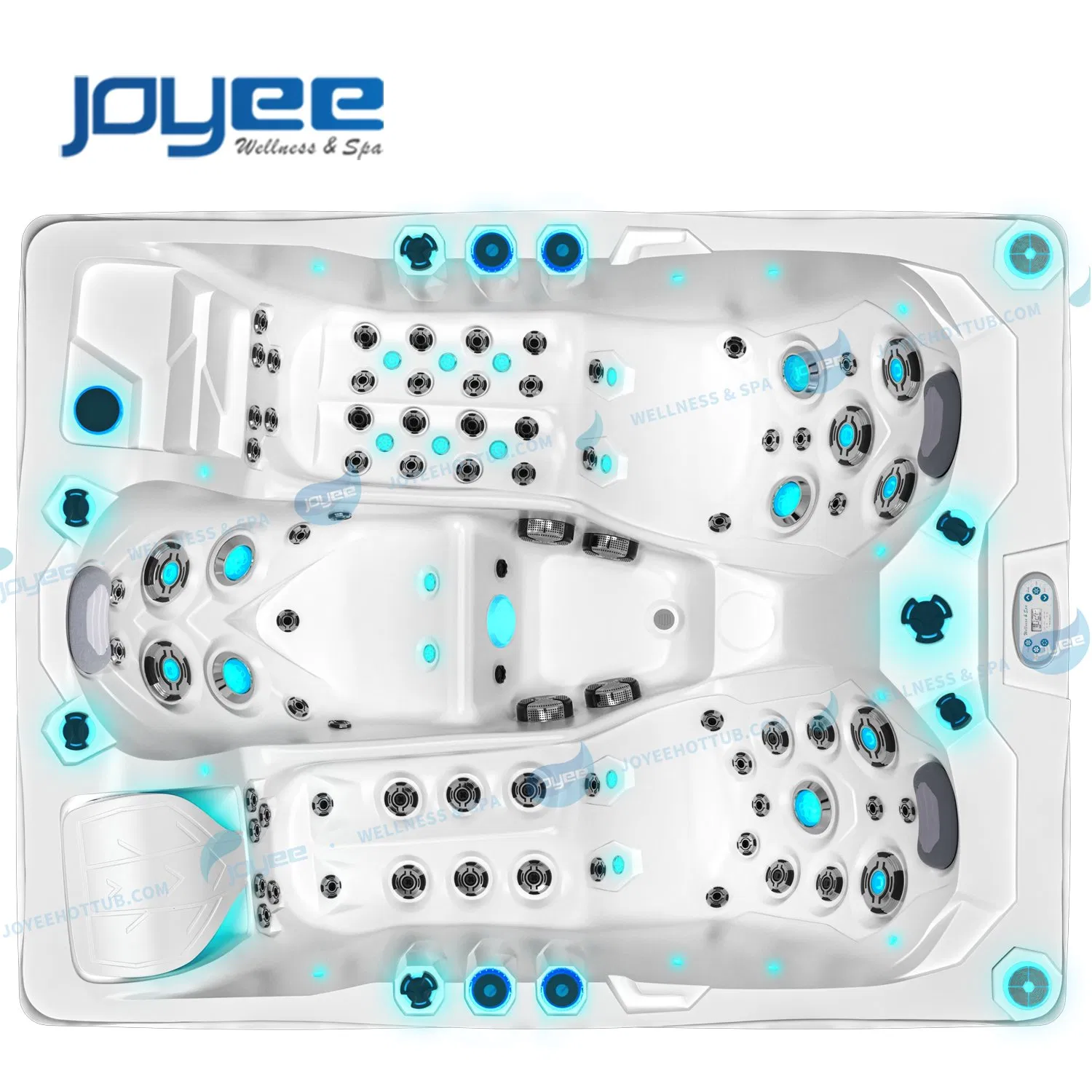 Joyee Jacuzzis Outdoor 3 Persons Hot Tub Luxury Waterfall Mini Pool