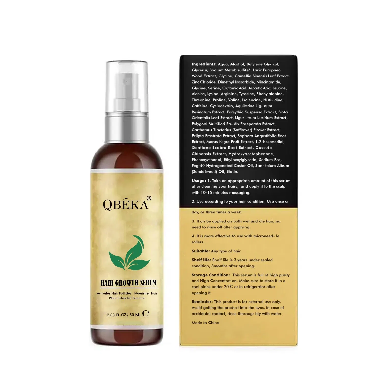OEM Herbal Biotin Formula for Anti-Hair Loss Hair Growth Serum