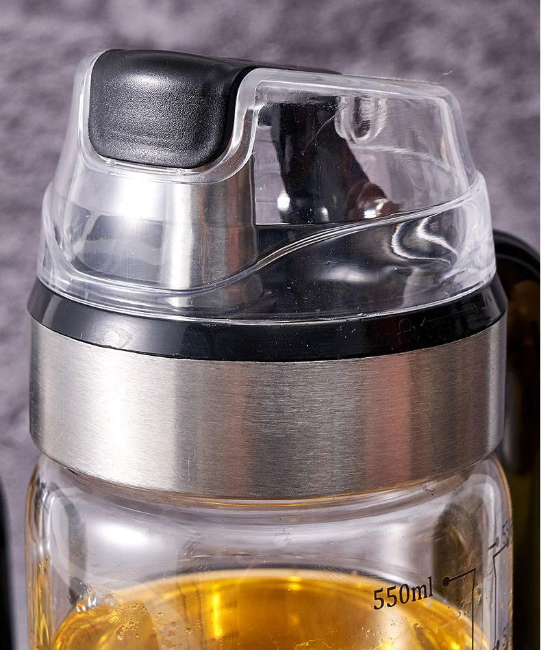 450ml/500ml Kitchen Household Glass Oil Tank Dispenser for Seasonings with Handles