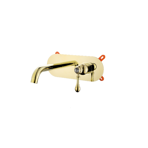 Brass Chromed Finish Single Handle Concealed Basin Spout Faucet in Wall