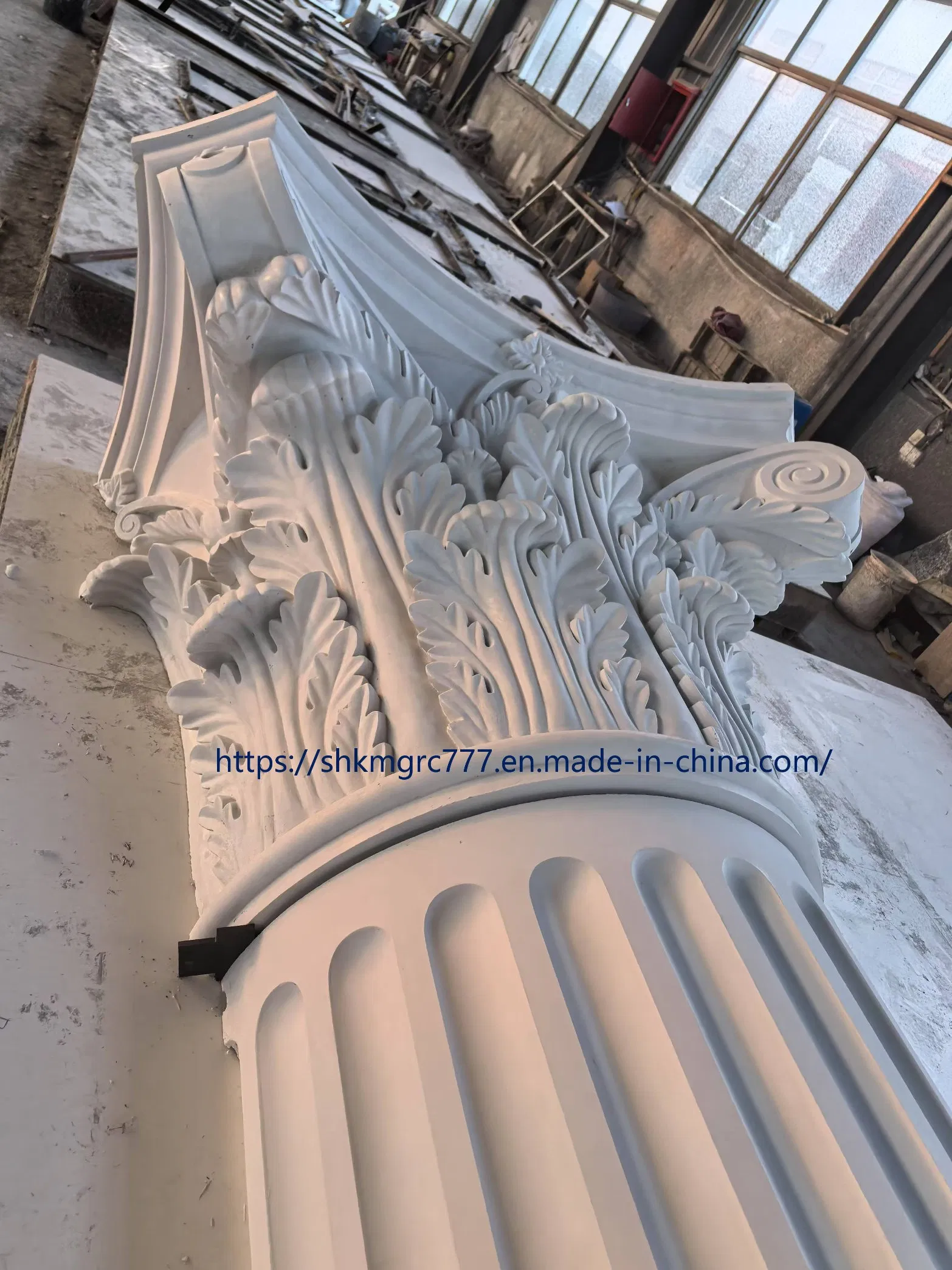 Factory Sales Grc Corinthian Roman Column Capital Gfrc Cement Precast Concrete Pillar