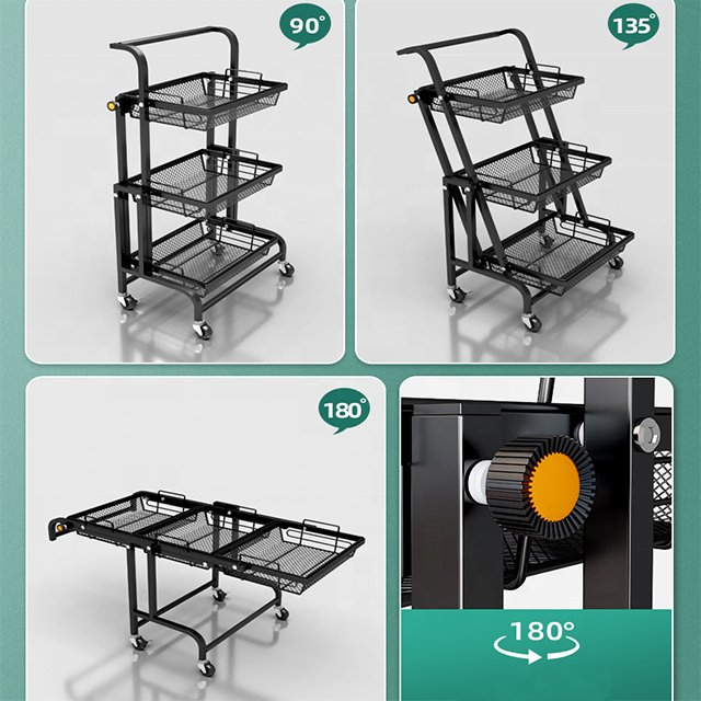 Manufacturer Wholesale Multifunctional Rotatable Kitchen Rack Corner Shelf Bathroom Kitchen Handcart